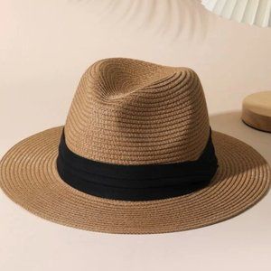 1pc Women Two Tone Boho Straw Hat, For Travel